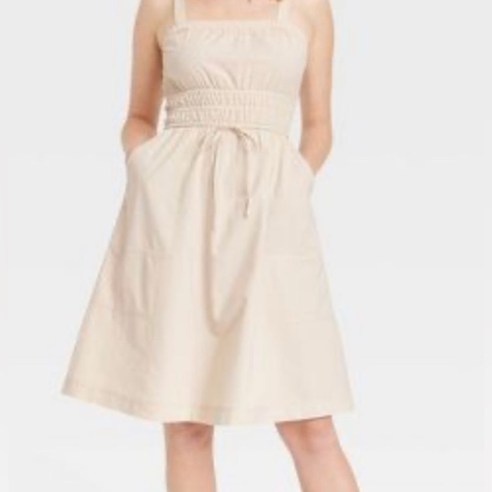 Universal Thread Smocked Midi Dress – Beige – Size XS